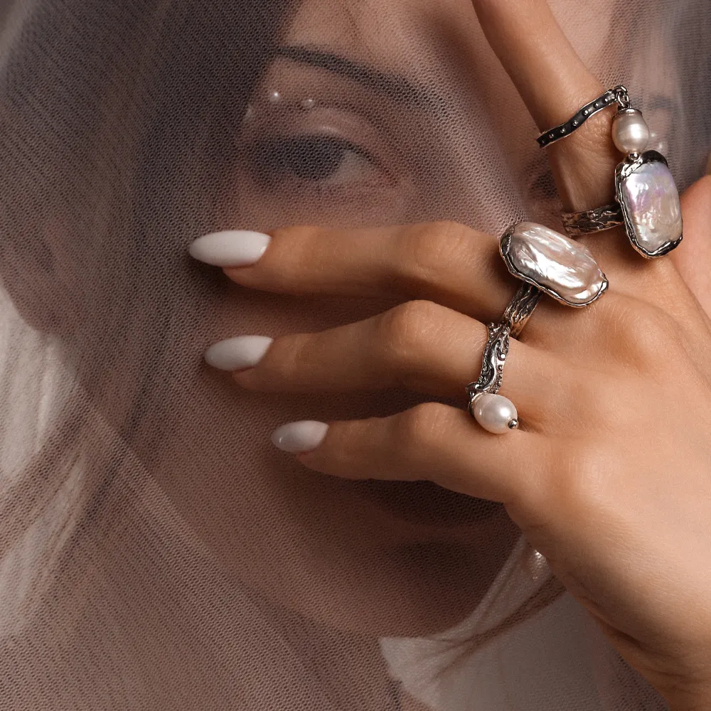 Pearl Charm Silver ring