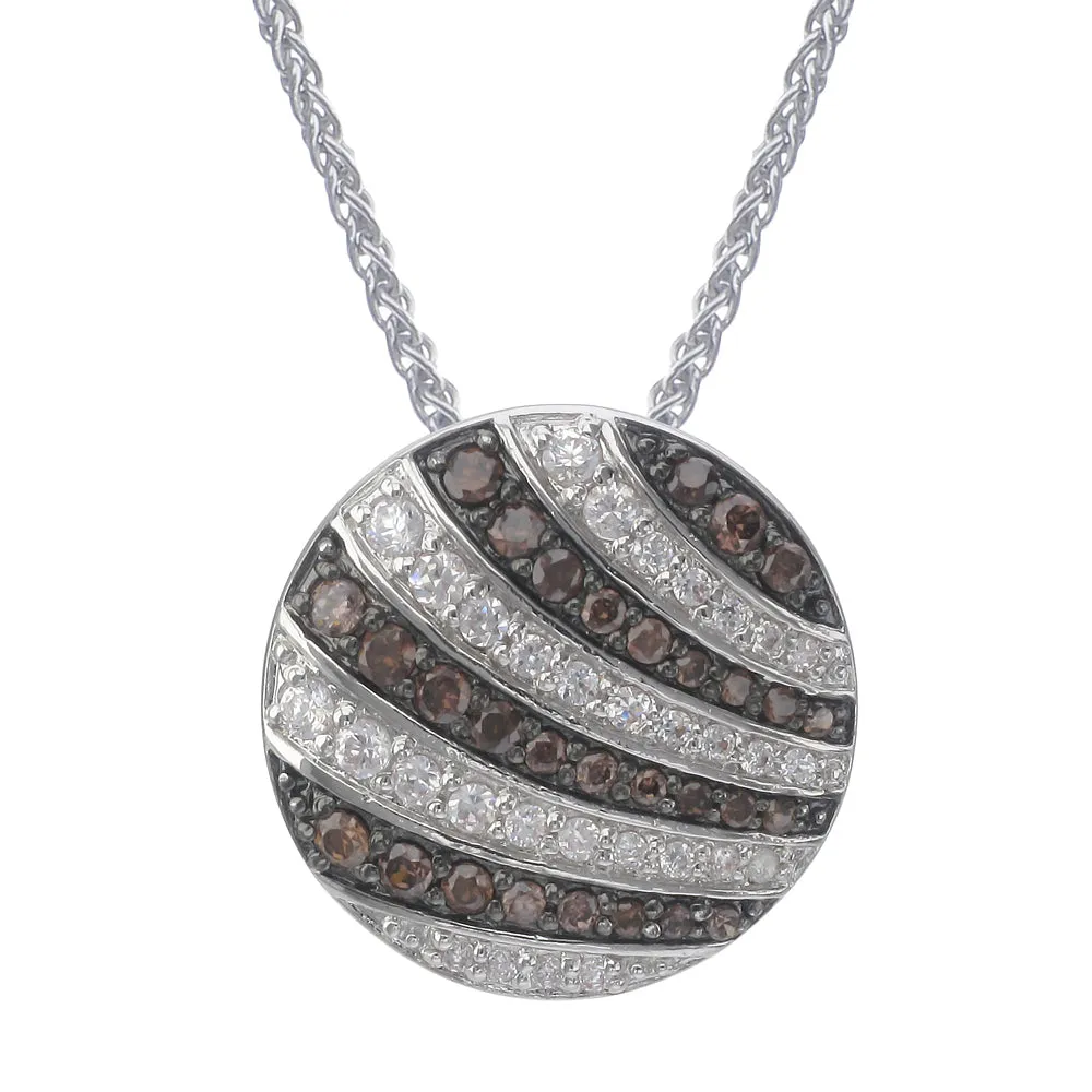 Pendant Necklace, Fashion Rhodium Plated Brass Pendant Necklace for Women in .925 Sterling Silver with 18 Inch Chain