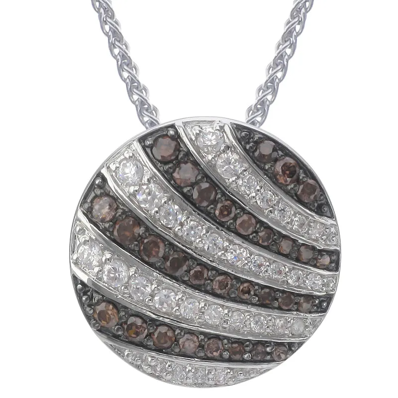 Pendant Necklace, Fashion Rhodium Plated Brass Pendant Necklace for Women in .925 Sterling Silver with 18 Inch Chain