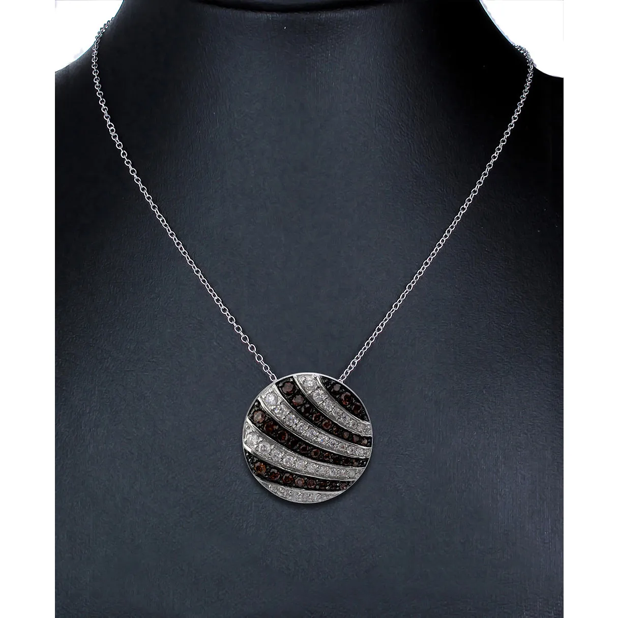 Pendant Necklace, Fashion Rhodium Plated Brass Pendant Necklace for Women in .925 Sterling Silver with 18 Inch Chain