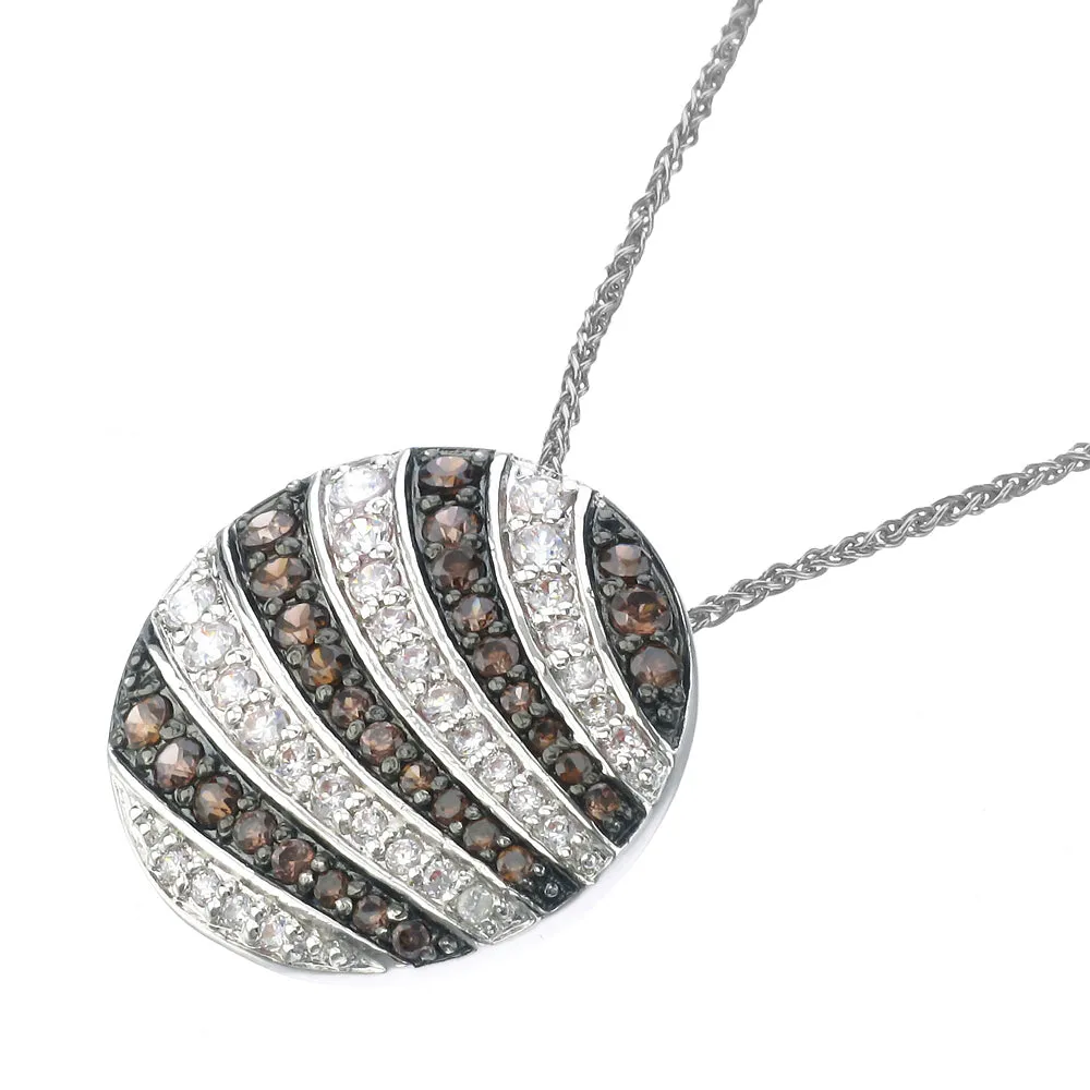 Pendant Necklace, Fashion Rhodium Plated Brass Pendant Necklace for Women in .925 Sterling Silver with 18 Inch Chain