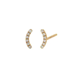 Petite Diamond Pave Half Circle Stud Earring 14K