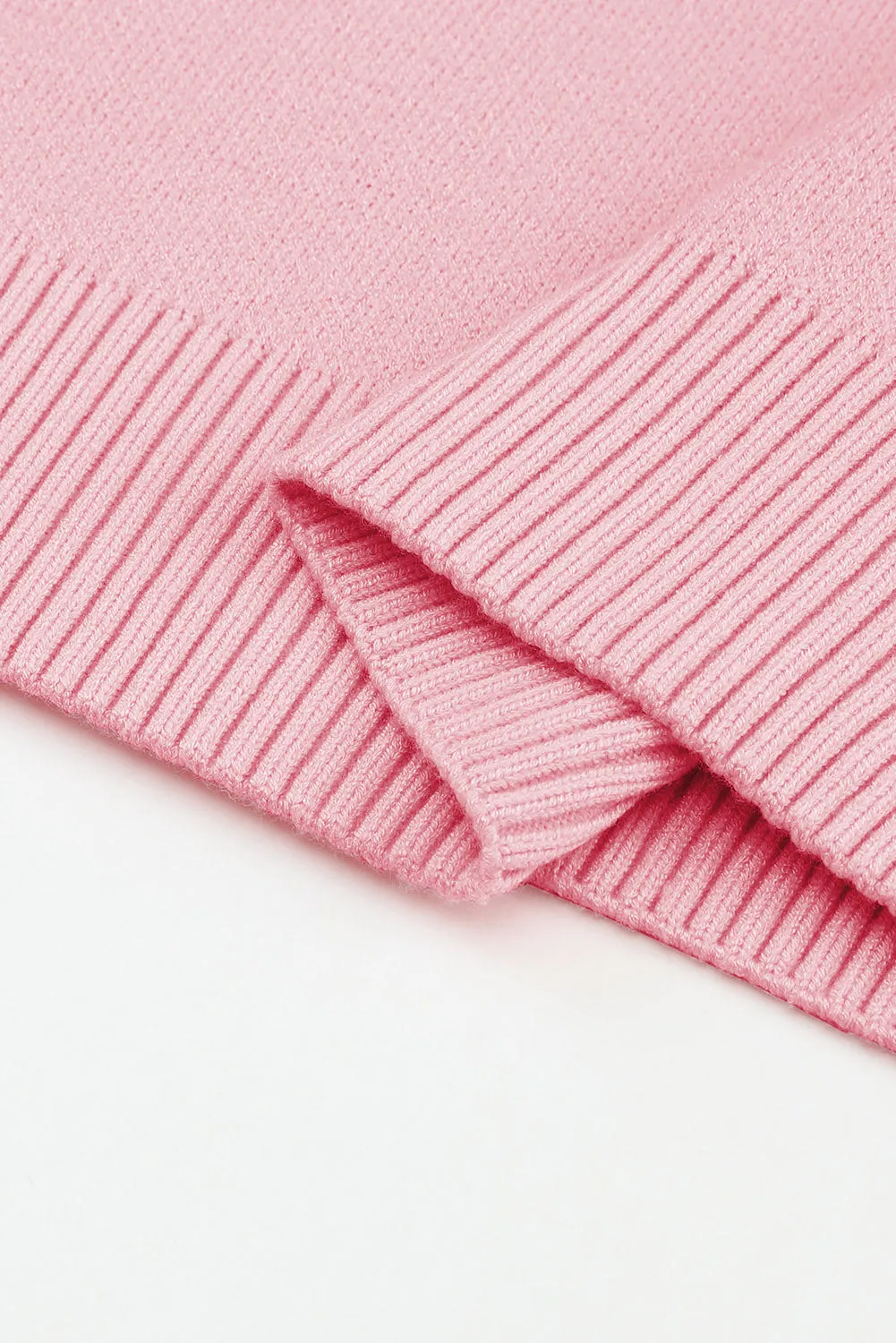 Pink Floral Pattern Drop Shoulder Sweater