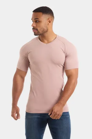 Premium Muscle Fit V-Neck in Blush