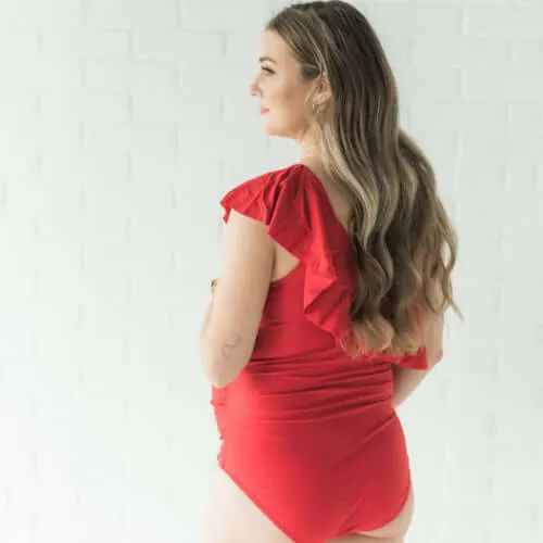 PRESLEY RUFFLE MATERNITY SWIMSUIT