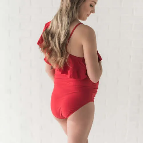 PRESLEY RUFFLE MATERNITY SWIMSUIT