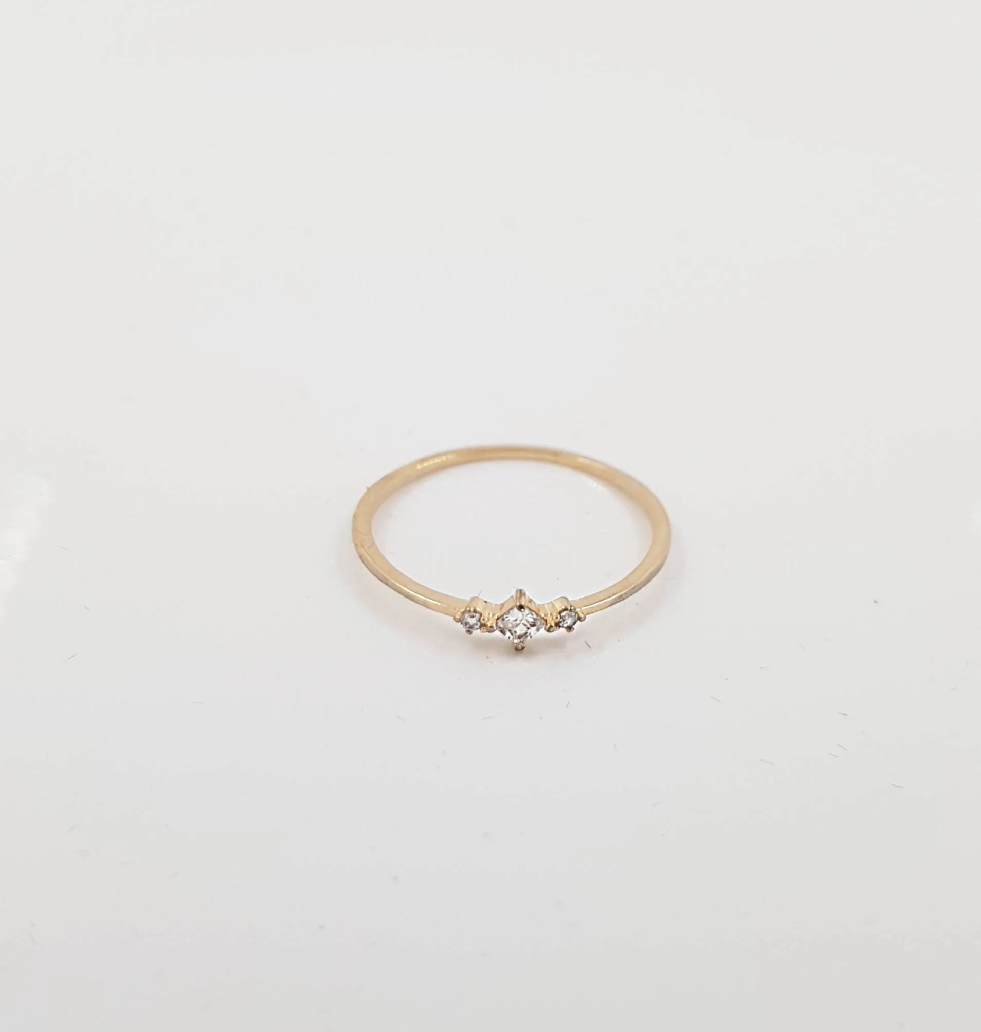 Princess Diamond Minimalist Thin Ring