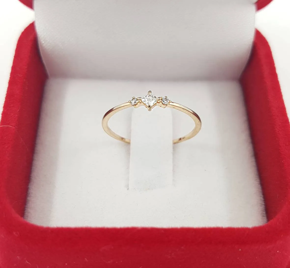 Princess Diamond Minimalist Thin Ring