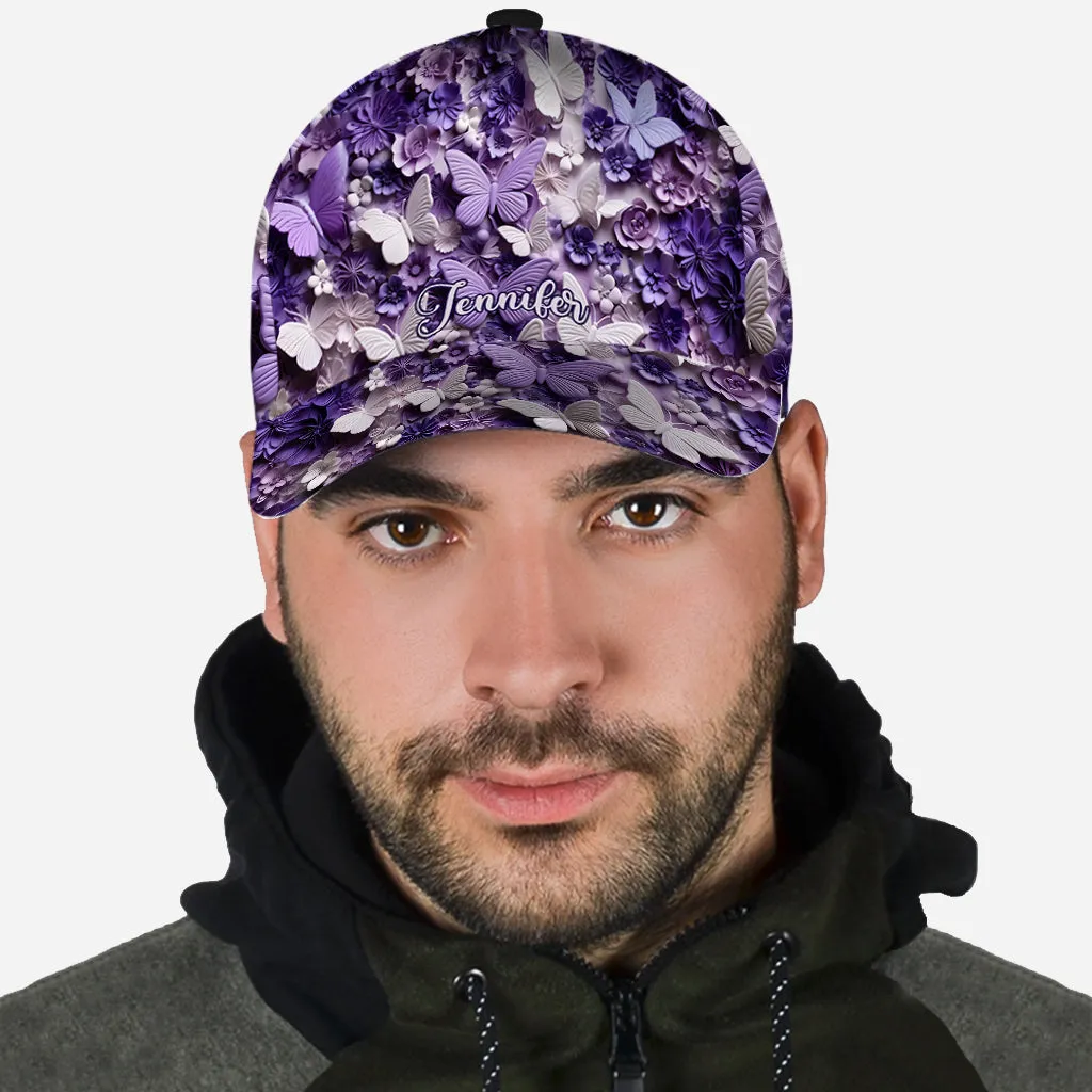 Purple Butterflies - Personalized Butterfly Classic Cap