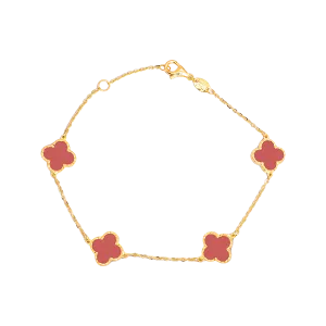 "Graceful Clover Cascade" In Yellow Gold