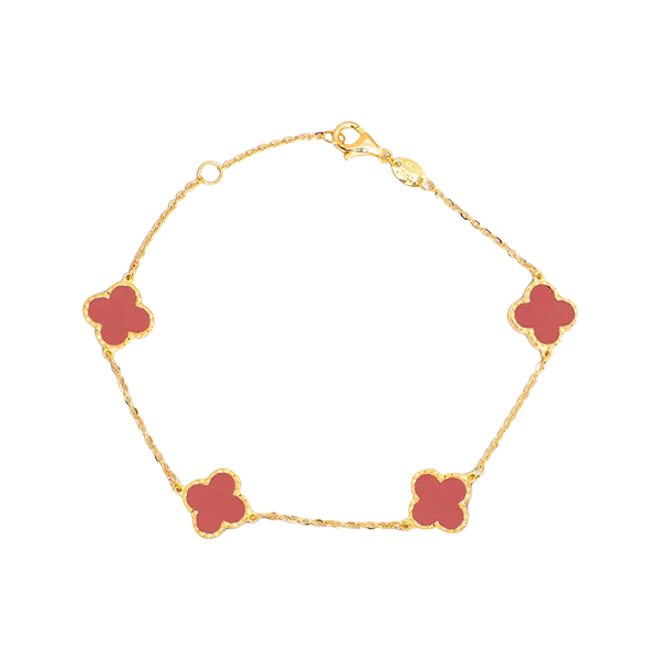 "Graceful Clover Cascade" In Yellow Gold