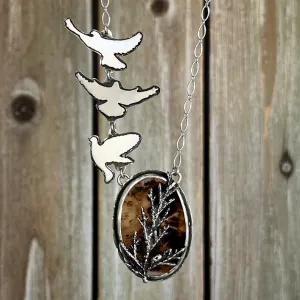 "Set Me Free" necklace with dendritic quartz in silver