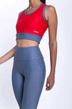 Red & Grey Sports Bra