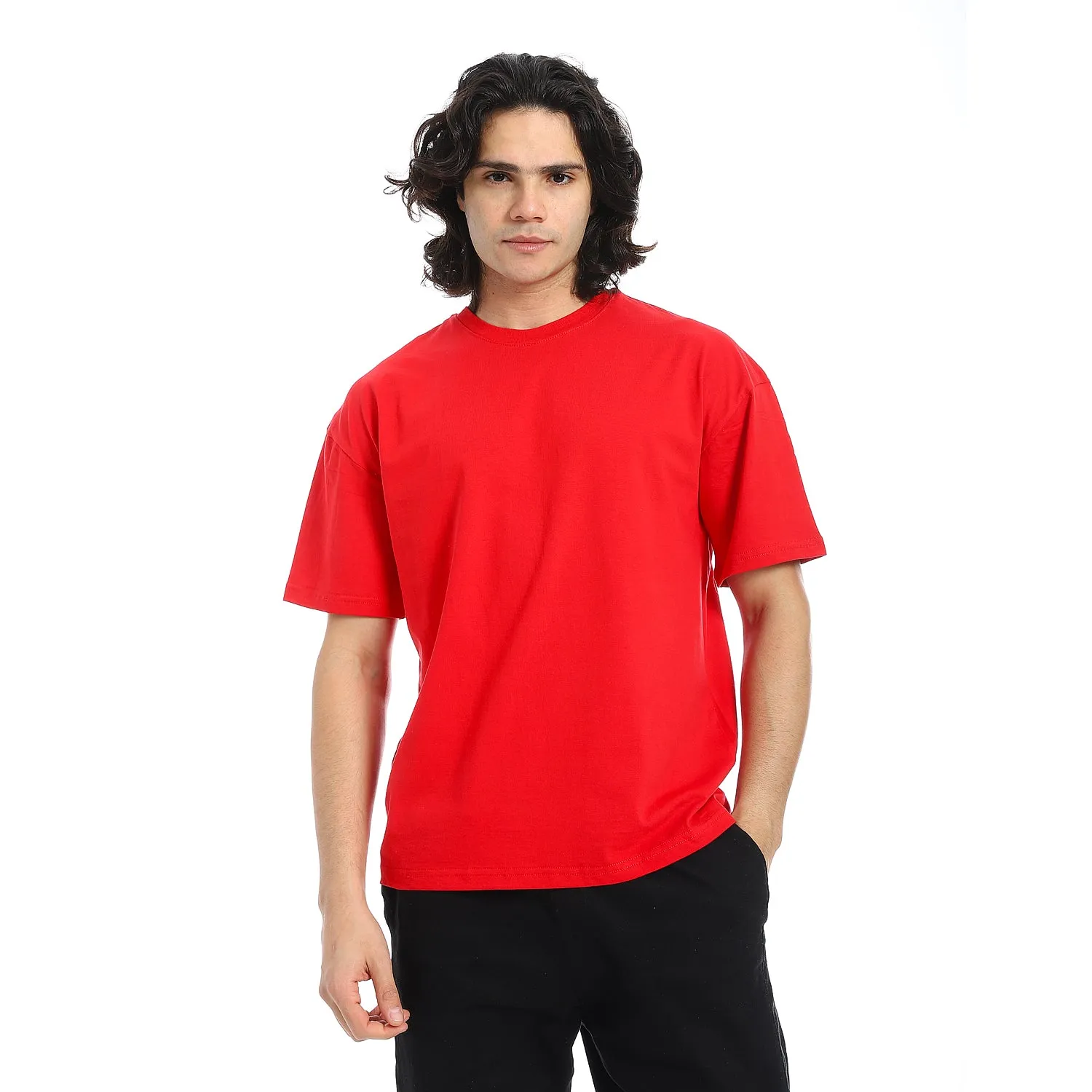 Red_Crew_Neck_Short_Sleeves_T-Shirt