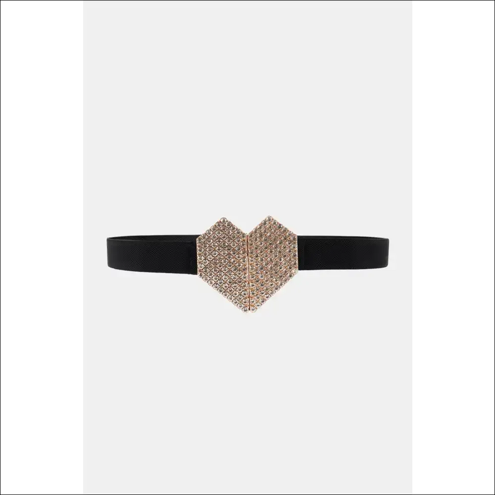 Rhinestone Heart Buckle Elastic Belt - Chic & Trendy