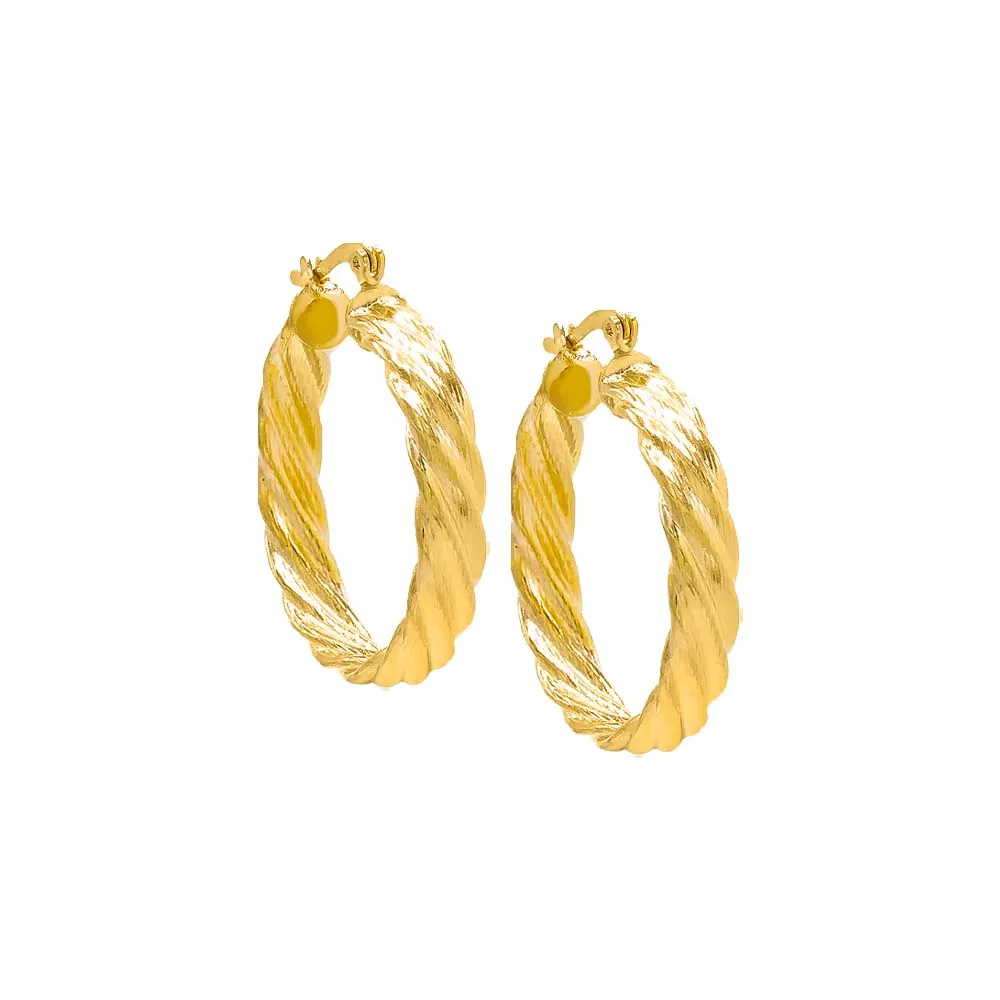 Ridged Hoop Earring