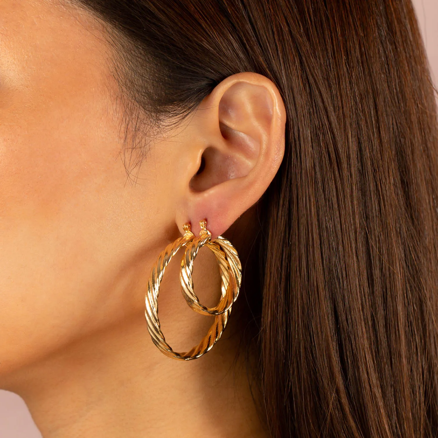 Ridged Hoop Earring