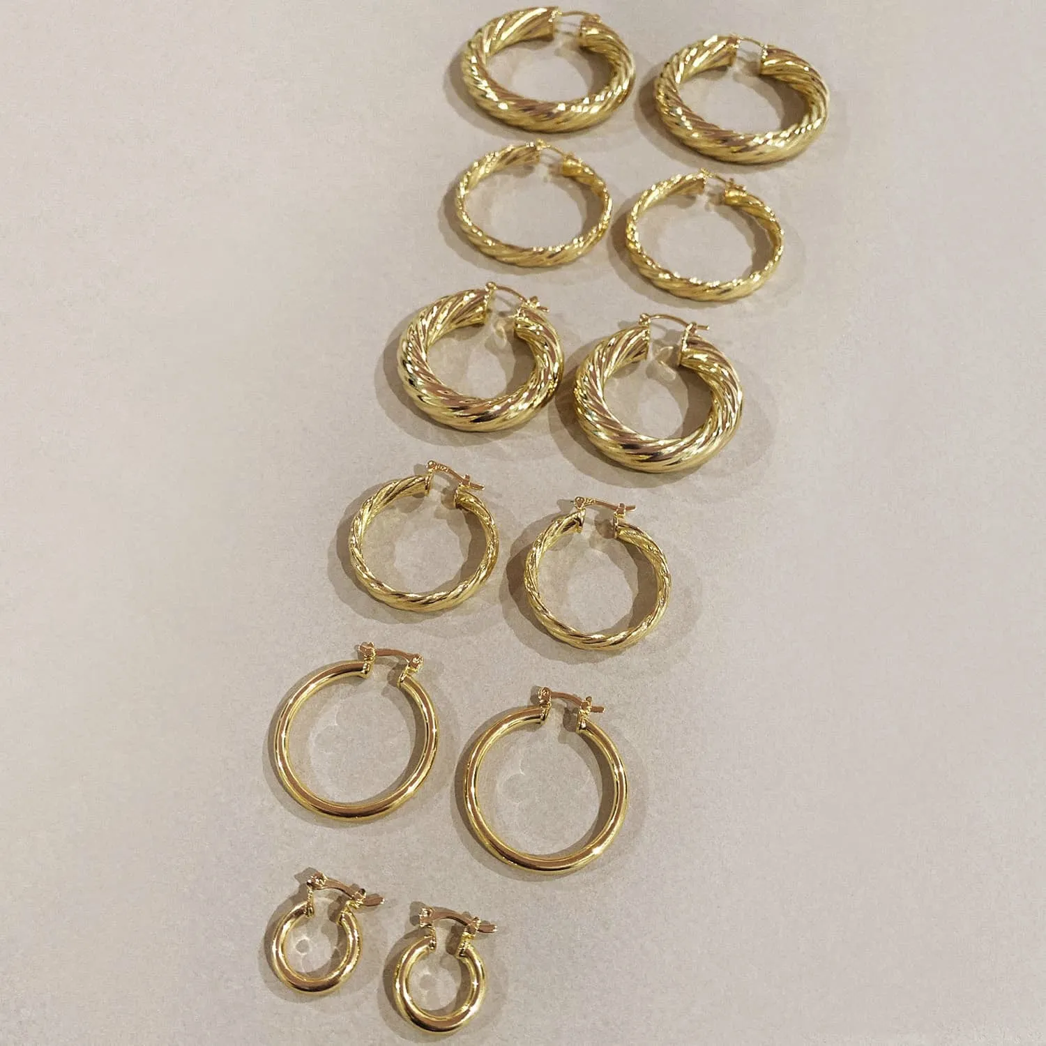 Ridged Hoop Earring