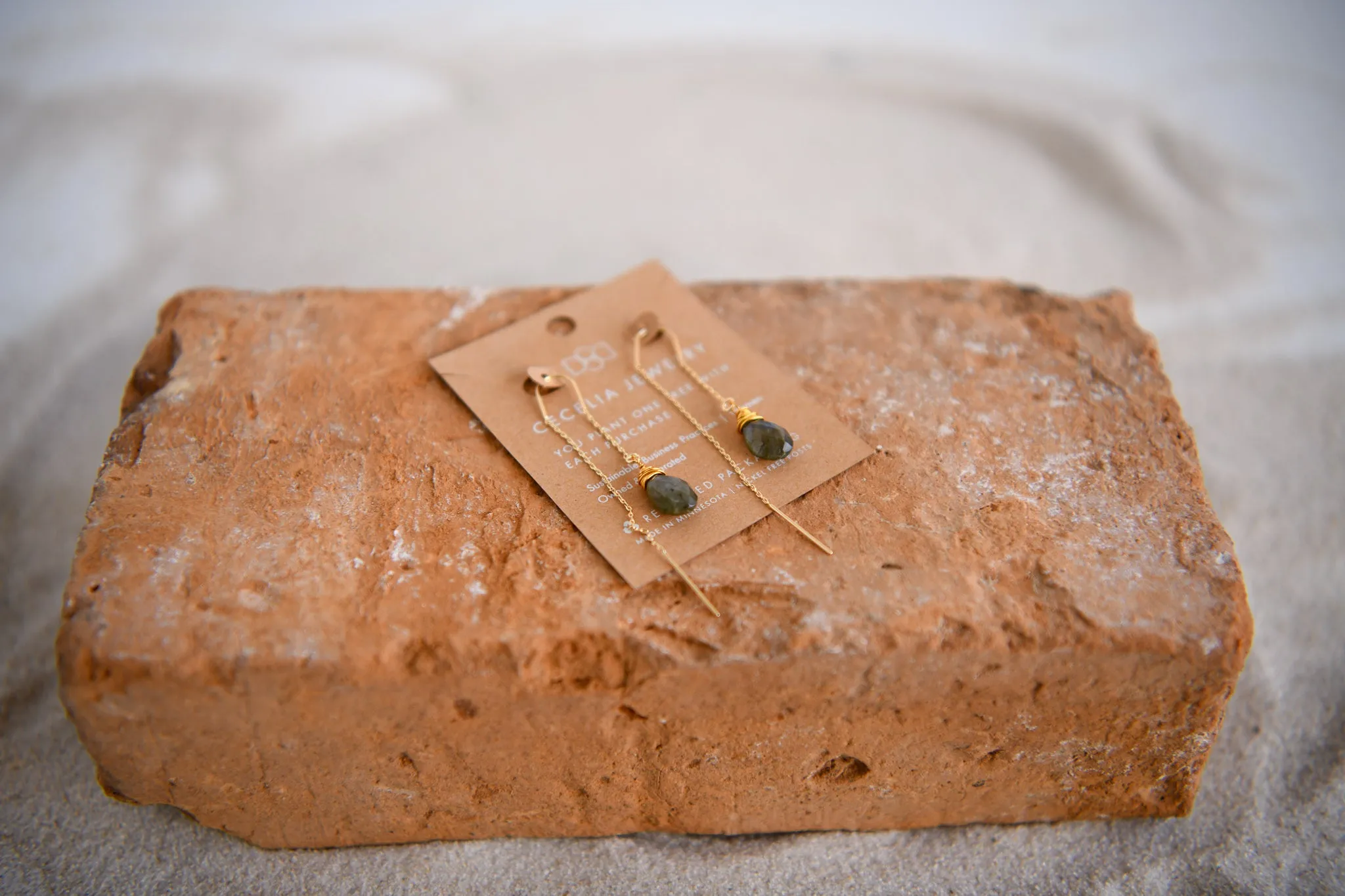 Roaming Spirit Gold-Plated Gemstone Threader Earrings