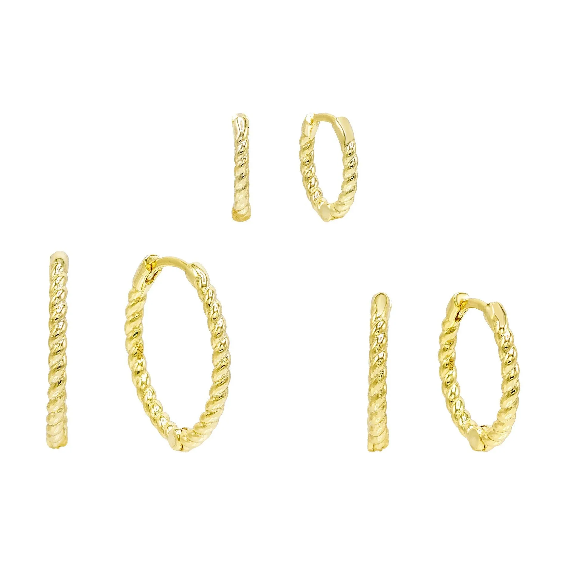 Rope Huggie Earring Combo Set