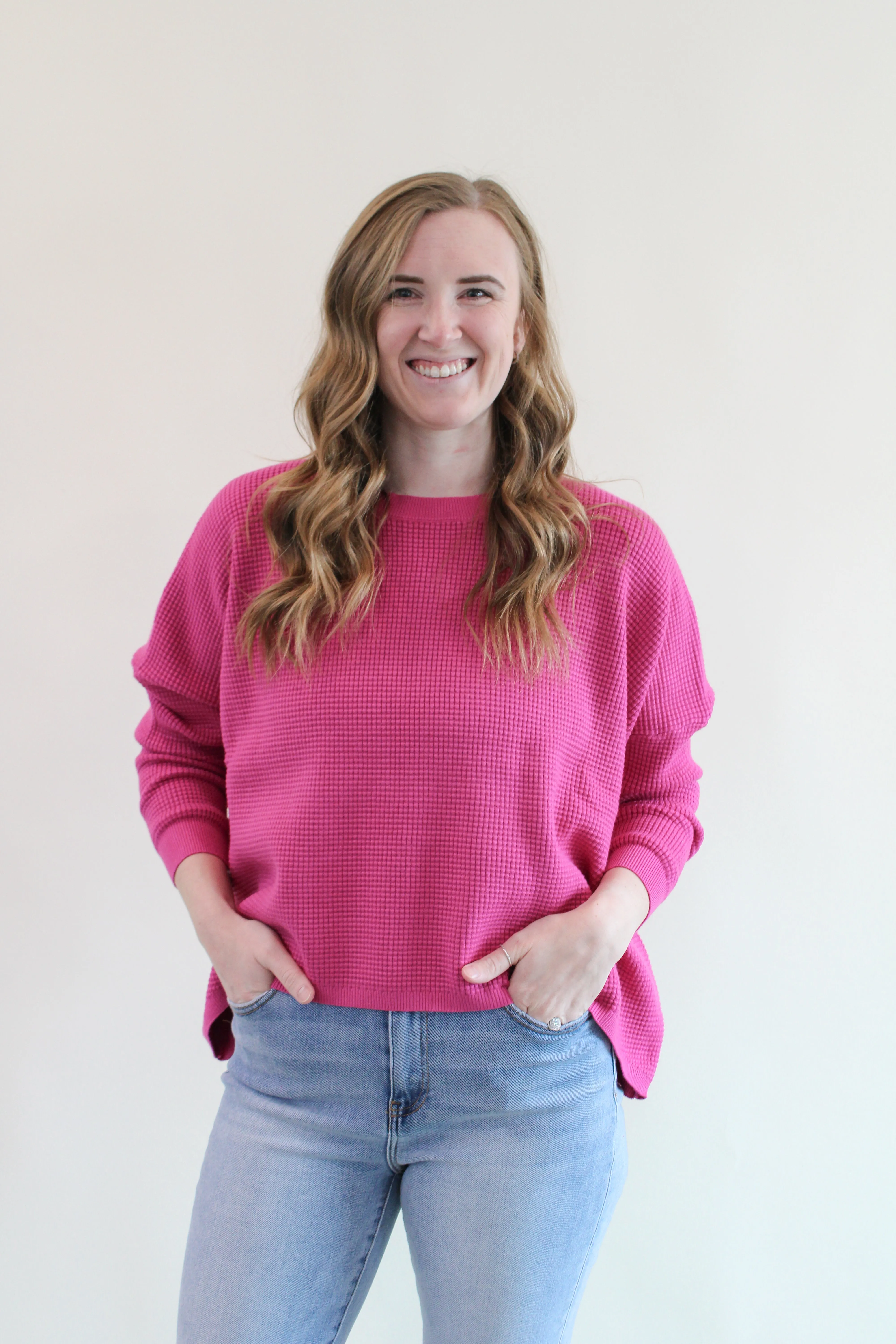 ROXY OVERSIZED WAFFLE SWEATER
