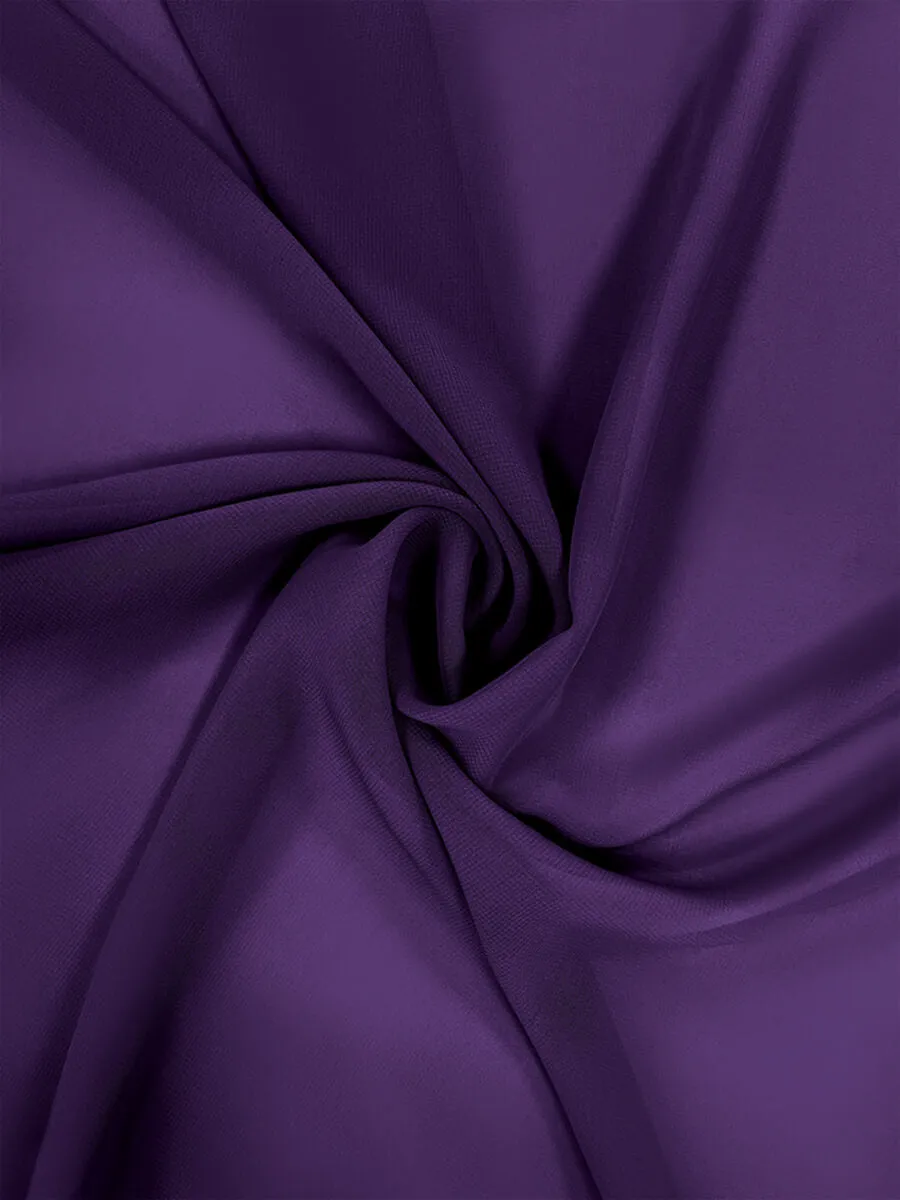 Royal Purple Chiffon Fabric By The 1/2 Yard