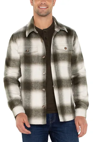 Shirt Jacket - Ivory olive multi
