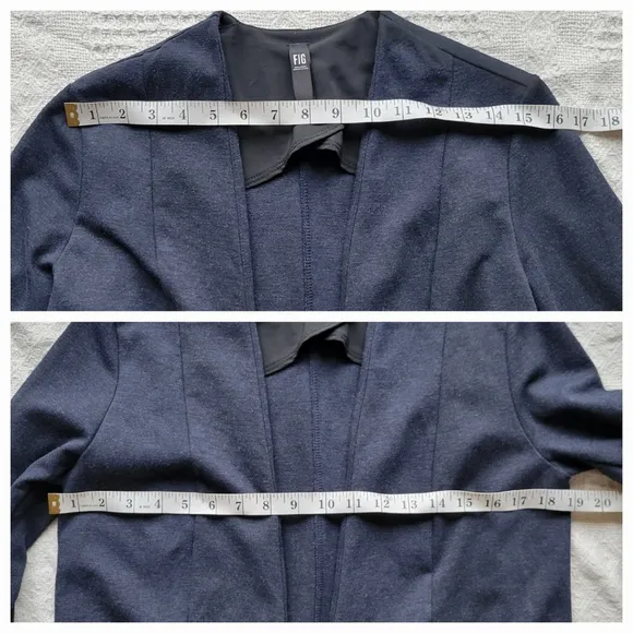 Shop Figs, Casual Everyday Long Sleeve Cozy Cardigan with Pockets- Navy Blue