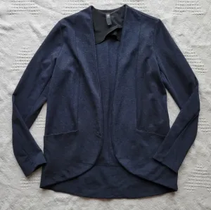 Shop Figs, Casual Everyday Long Sleeve Cozy Cardigan with Pockets- Navy Blue