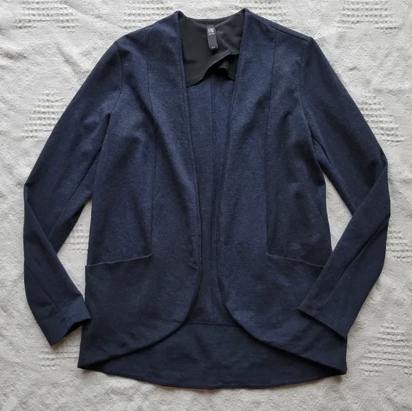 Shop Figs, Casual Everyday Long Sleeve Cozy Cardigan with Pockets- Navy Blue