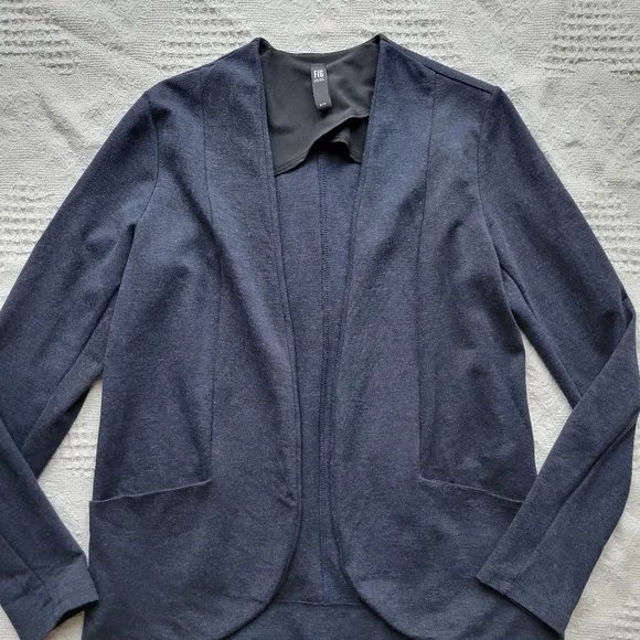 Shop Figs, Casual Everyday Long Sleeve Cozy Cardigan with Pockets- Navy Blue