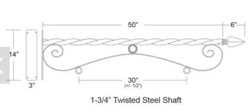 Sign Bracket - NO SIGN 48 inch Reverse Scroll