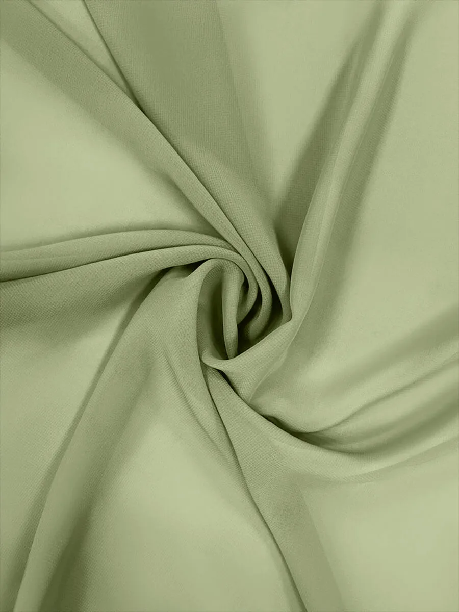 Silver Sage Chiffon Fabric By The 1/2 Yard