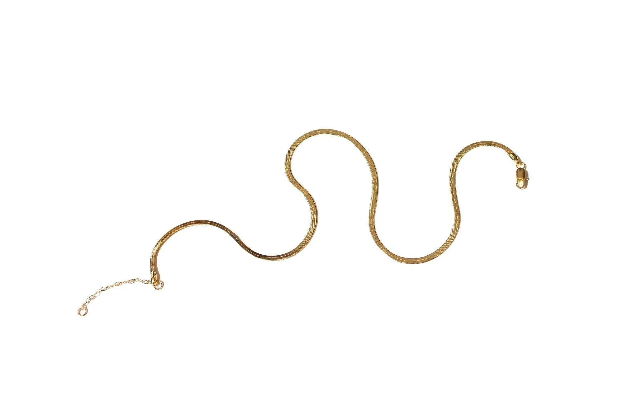 Slinky Herringbone Necklace, 18K GF - 16"