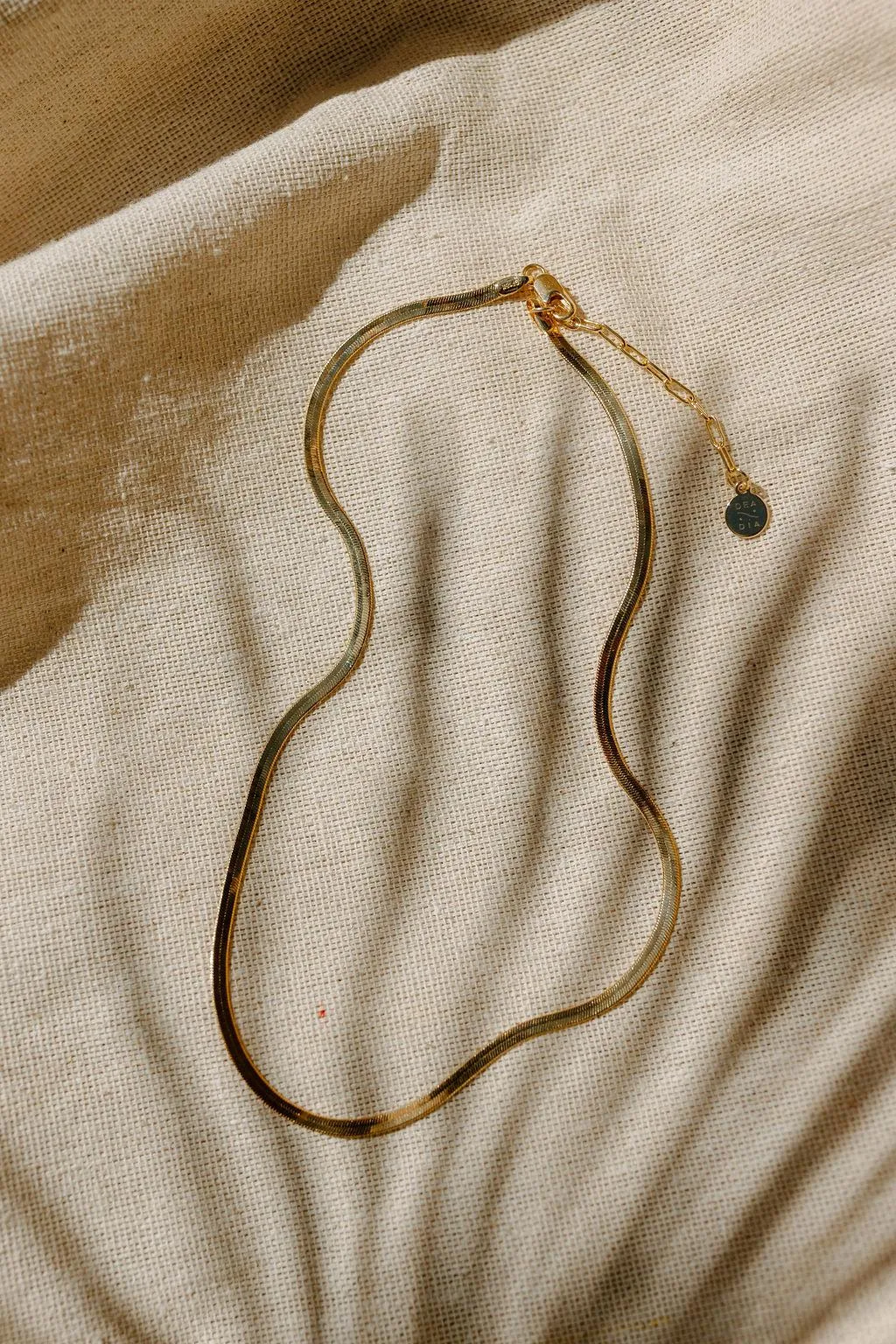 Slinky Herringbone Necklace, 18K GF - 16"