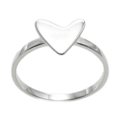 Small Modern Stylized Heart Ring in Sterling Silver