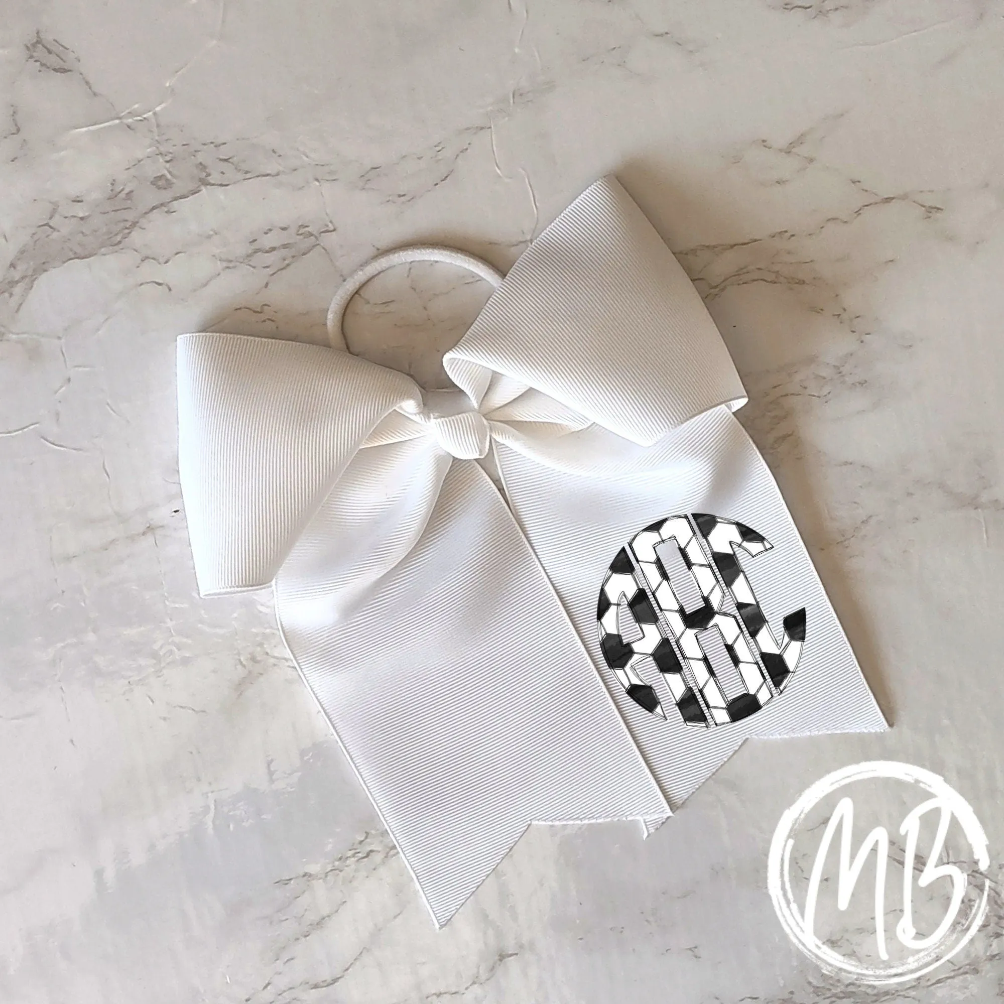 Soccer Monogram Bow | Hair Bow | Large Bow | Girl's Bow |