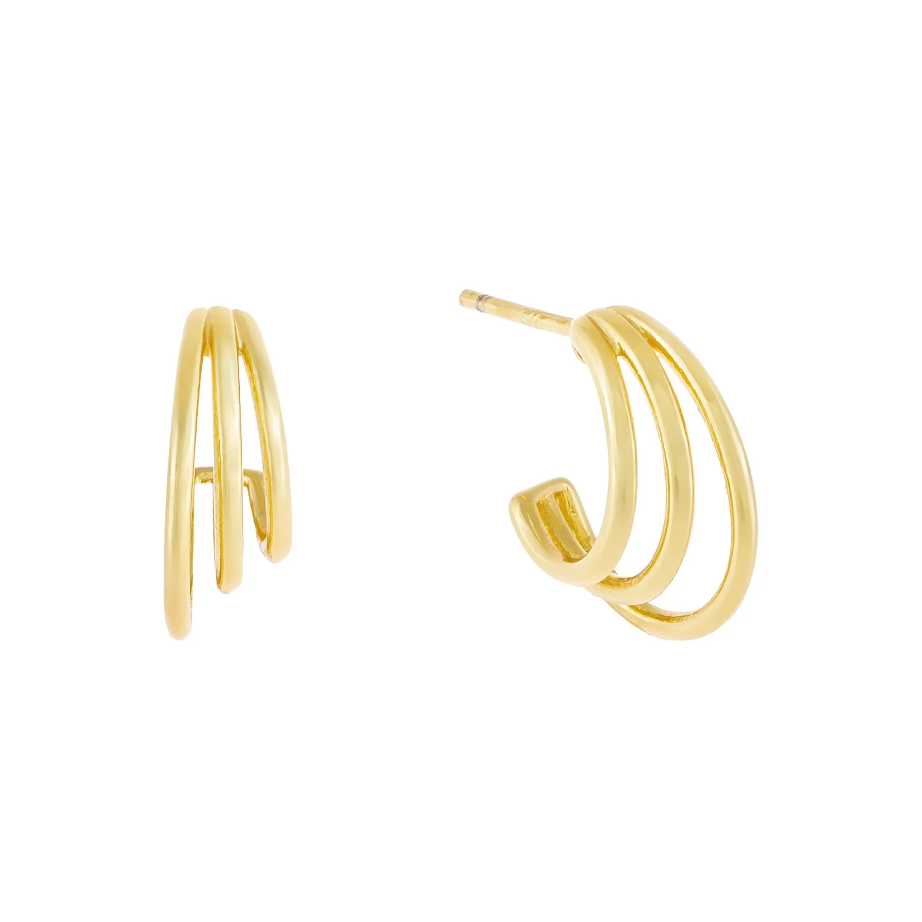 Solid Cascading Open Hoop Earring
