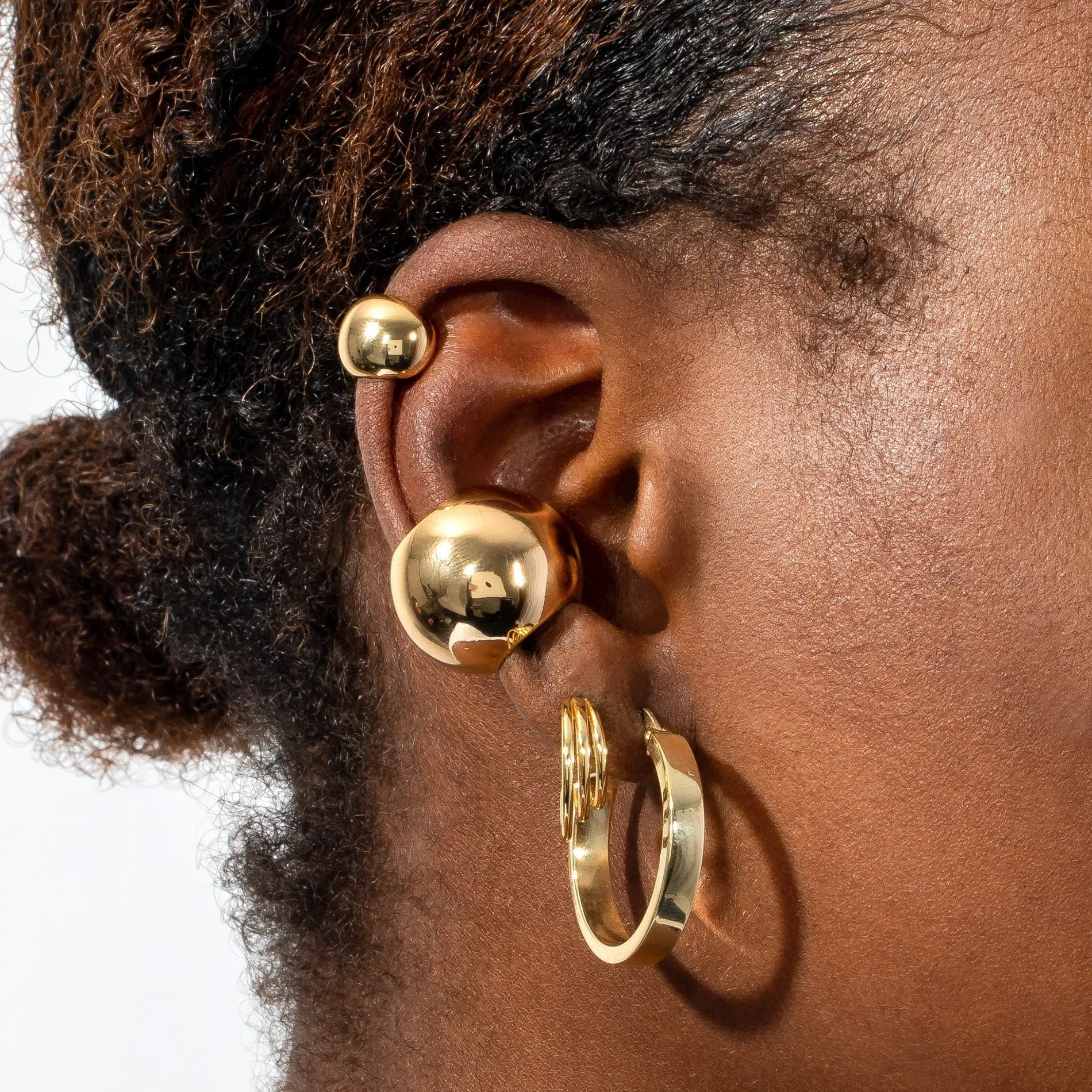 Solid Cascading Open Hoop Earring