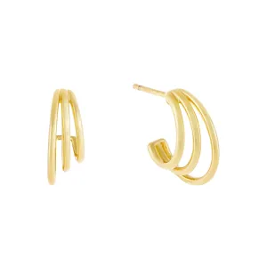 Solid Cascading Open Hoop Earring