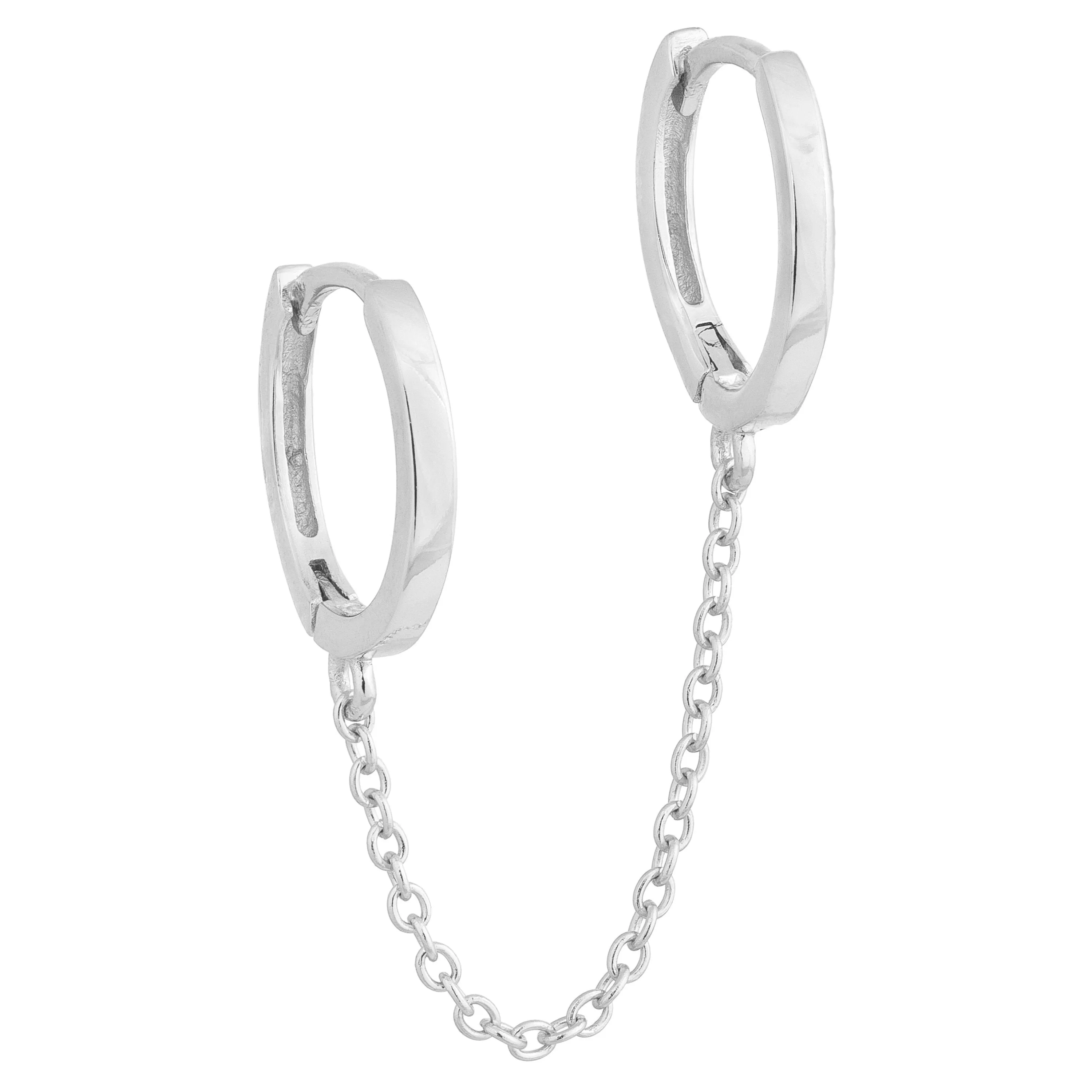 Solid Double Chain Huggie Earring