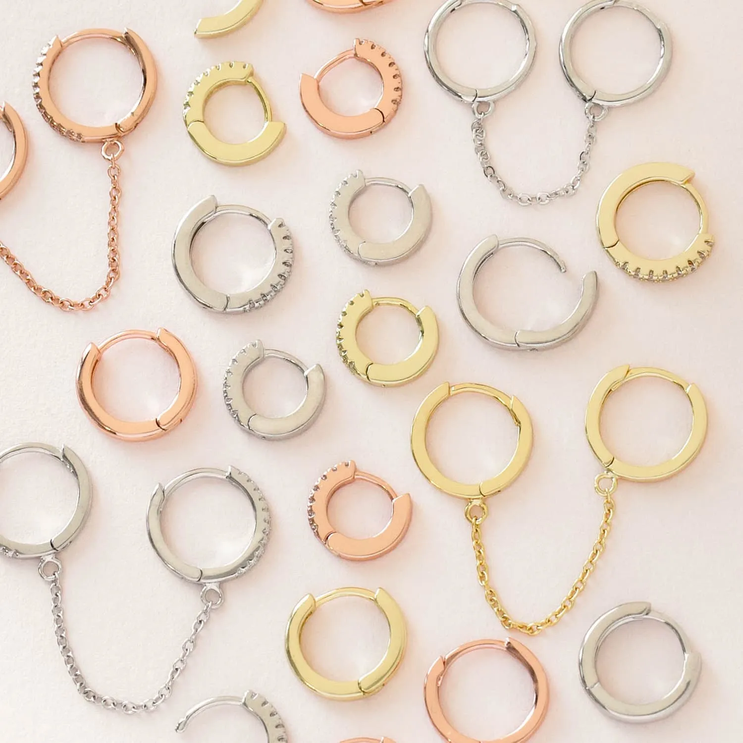 Solid Double Chain Huggie Earring