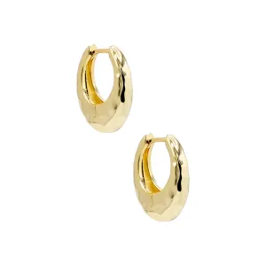 Solid Indented Graduated Hoop Earring