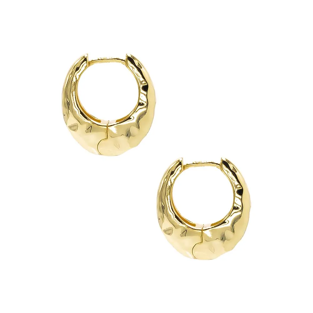 Solid Indented Graduated Hoop Earring