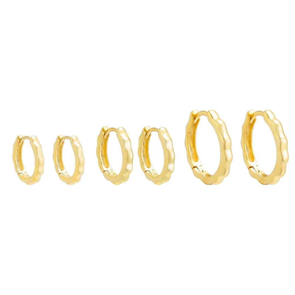 Solid Indented Huggie Earring