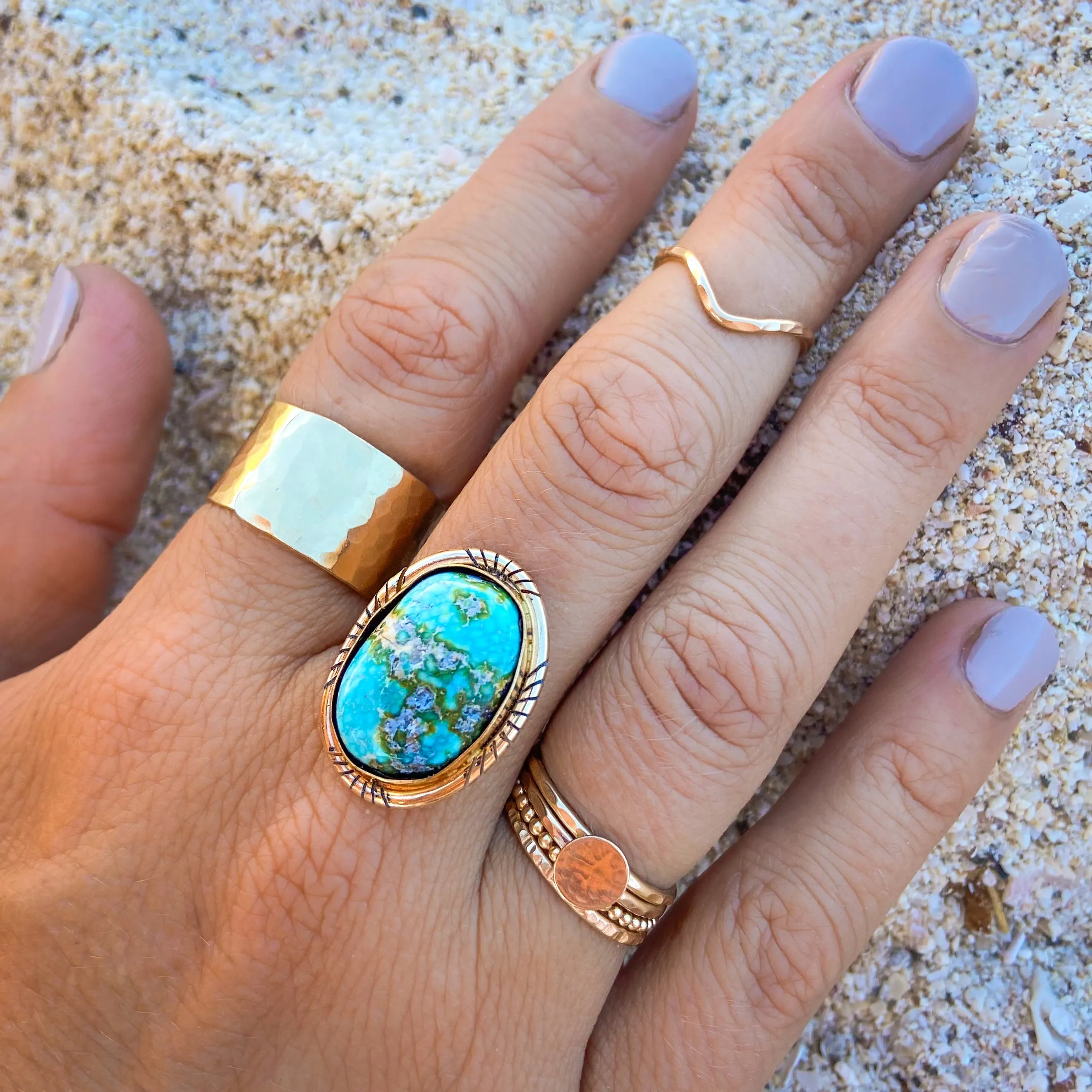 Sonoran Gold turquoise ring set in 14K gold-fill