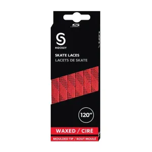 Source for Sports Waxed Hockey Skate Laces - Red / Black