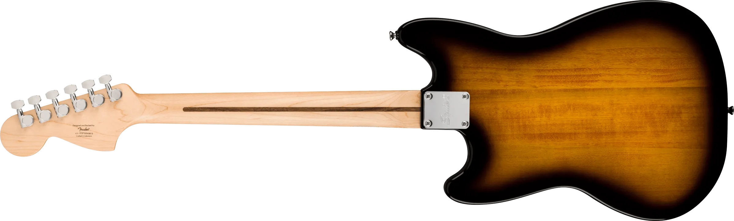 Squier Sonic® Mustang®, Maple Fingerboard, White Pickguard, 2-Color Sunburst