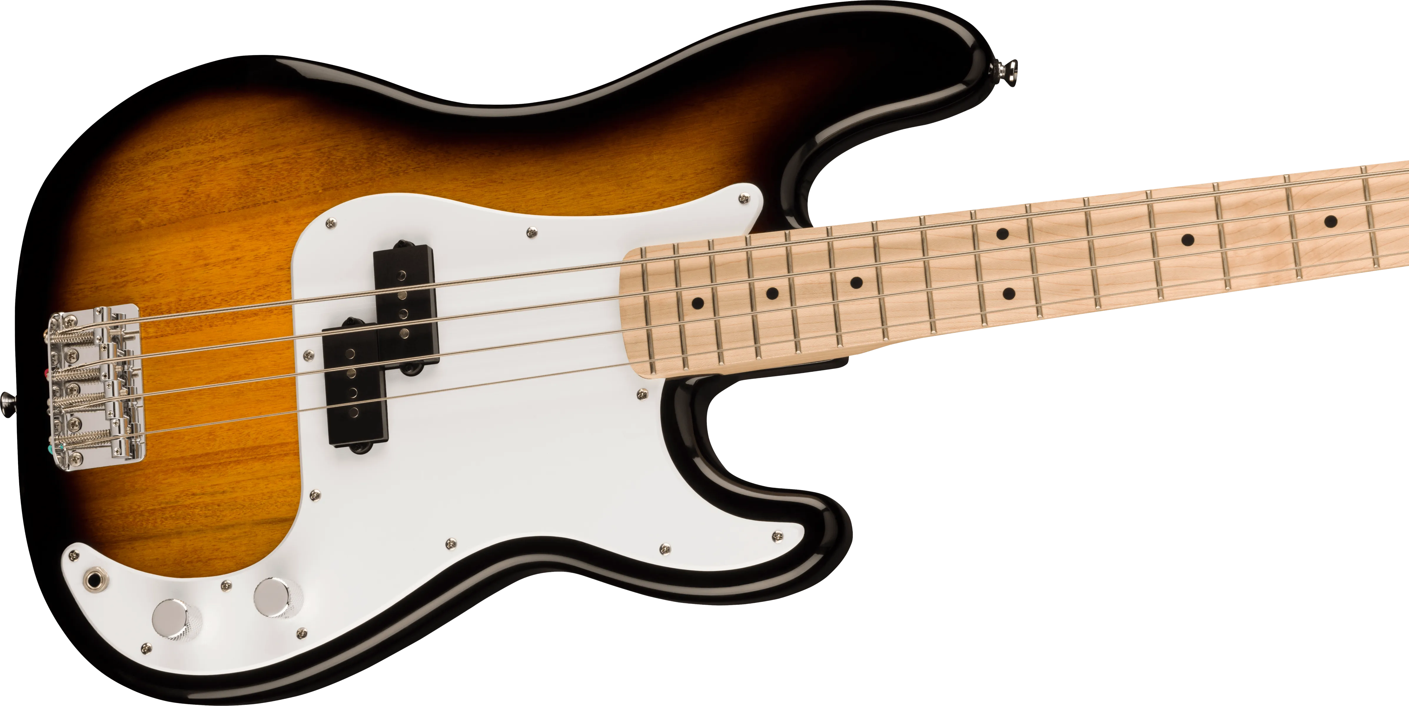 Squier Sonic Precision Bass, Maple Fingerboard, White Pickguard, 2-Color Sunburst