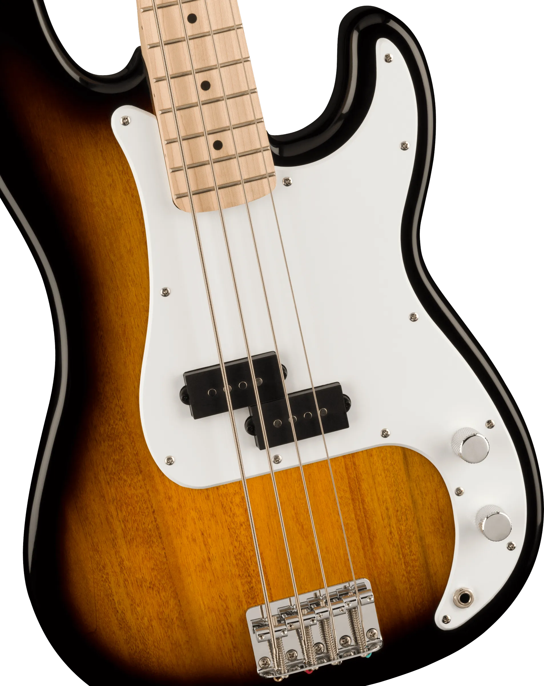 Squier Sonic Precision Bass, Maple Fingerboard, White Pickguard, 2-Color Sunburst